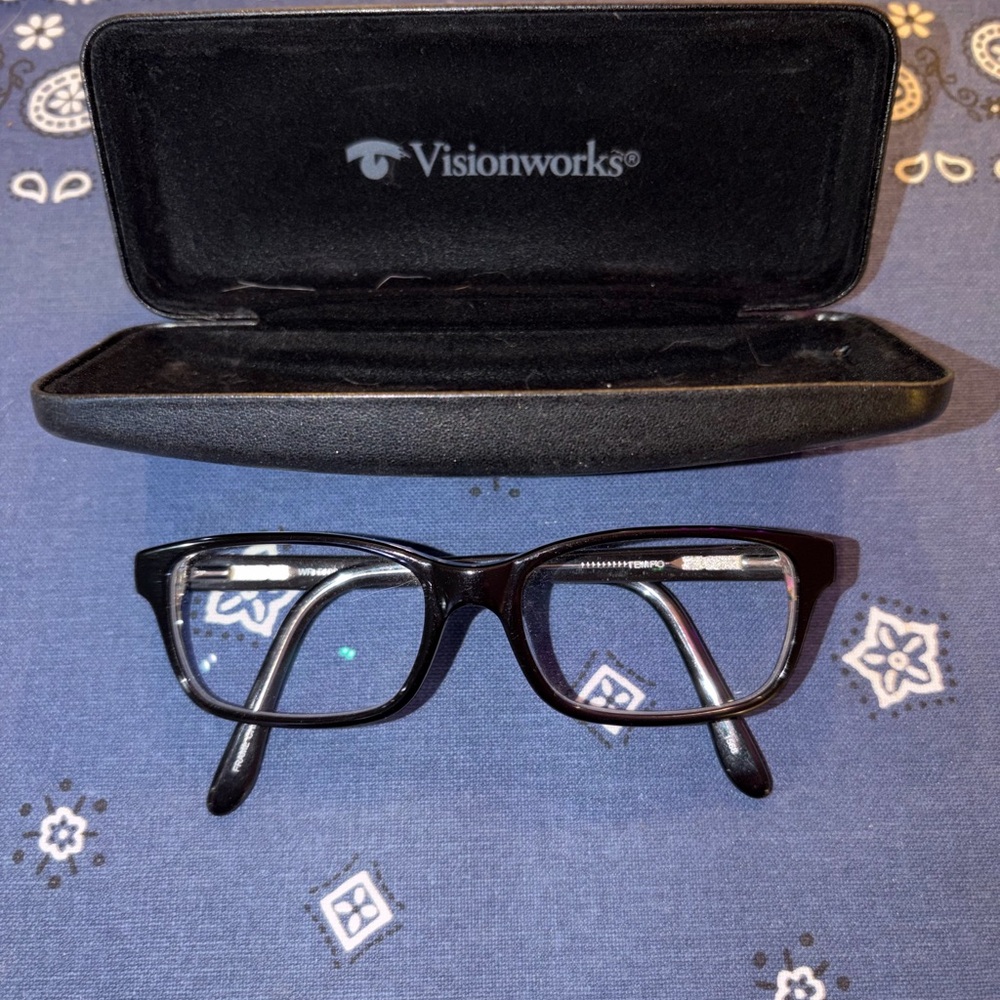 New Black Eyeglasses with Case